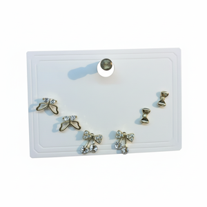 Eleganti orecchini in cristallo in stile francese, design a farfalla in argento, set di gioielli da donna per l'uso quotidiano - Product Image 1