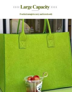 กระเป๋าช้อปปิ้งผ้าสักหลาดขนาดใหญ่ พิมพ์โลโก้ตามสั่ง สำหรับงานปาร์ตี้ ของใช้ในบ้าน ของขวัญ - Product Image 2