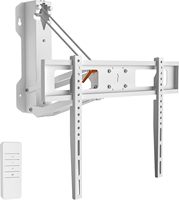 Support TV motorisé pour cheminée, réglable en hauteur, avec télécommande, capacité de charge 35 kg, pour un positionnement optimal au niveau des yeux dans le salon