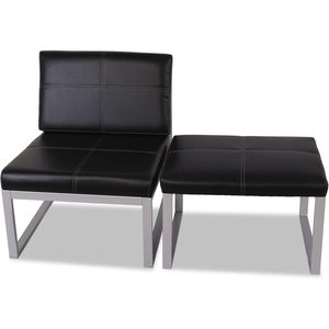 Chaise cube sans accoudoirs Alera ALE Ispara Series 26-3/8 X 31-1/8 X 30 Noir/Argent Matériau métallique - Product Image 6