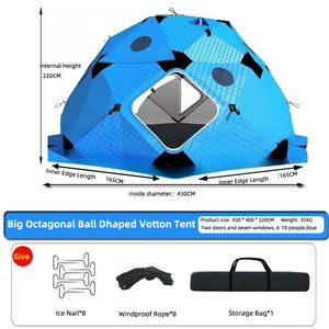 Ridge Portable es Shelter Pop-up es tenda memancing Shanty 8 + orang ekstra besar pintu 220 ekstra tinggi - Product Image 3