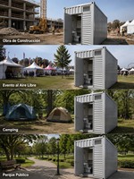 Bao Mvil Conteneur Sanitaire Simple Préfabriqué Portable en Acier Ondulé Durable pour Chantier 1.8x2.0m En Vente