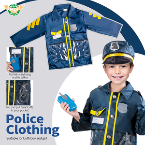 7 pezzi polizia finta Set di giochi per bambini uniforme della polizia vestito poliziotto gioco di ruolo con strumenti per giocattoli per ragazzi e ragazze - Product Image 4