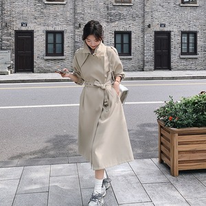 Nuovo <span class=keywords><strong>Trench</strong></span> da <span class=keywords><strong>Donna</strong></span> Primavera 2026 all'ingrosso, con cintura, revers a revers, spalline, pettorina antipioggia, lunghezza midi, beige, classico, elegante, vestibilità ampia - Product Image 3