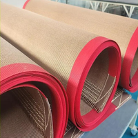 Bande transporteuse en maille de fibre de verre avec fil d'acier inoxydable recouvert de PTFE de qualité alimentaire 4*4mm, haute température, antiadhésive, pour sérigraphie et découpe