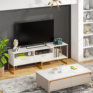 Peinture brillante <span class=keywords><strong>Meuble</strong></span> <span class=keywords><strong>TV</strong></span> <span class=keywords><strong>blanc</strong></span> brillant moderne <span class=keywords><strong>pas</strong></span> <span class=keywords><strong>cher</strong></span> avec lumière LED pour le salon - Product Image 3