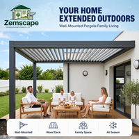 Pergola extérieure avec toit à lames motorisées en aluminium, imperméable, auvent réglable pour jardin, terrasse, villa, protection solaire