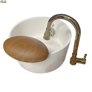 Vasca <span class=keywords><strong>in</strong></span> Ceramica per Pedicure da Salone di Bellezza, Lavabo Bianco con Getto e Luce LED per Massaggio ai Piedi - Product Image 2