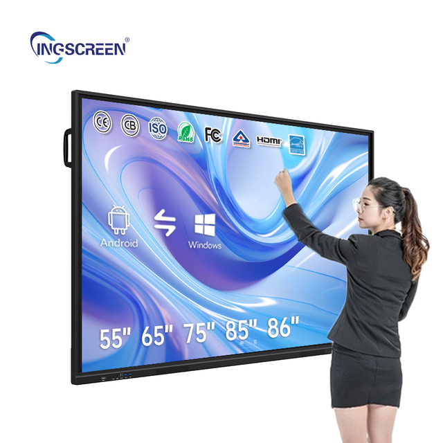 INGSCREEN 86 Inch Large Format Dual OS Interactive Flat Panel with Wireless Screen Sharing No Projector Needed for Modern Office