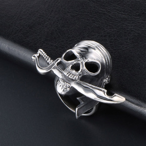 แหวนหัวกะโหลกโจรสลัดสแตนเลสเครื่องประดับแฟชั่นบุรุษ SA391 โอกาสของขวัญ - Product Image 4
