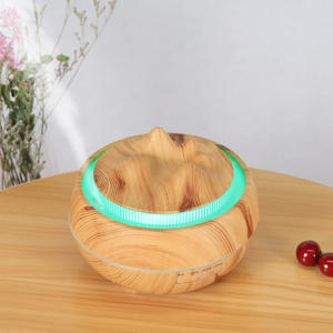 Wood Grain Aroma Diffuser Humidifier <b>With</b> <b>Led</b> <b>Light</b> <b>Remote</b> Control 0.5L For Home Office Use - Product Image 2