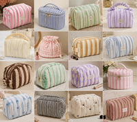 Sacs à cosmétiques Saloveybags Honored Fleece à fermeture ouverte, couleur unie, absorbant l'humidité, grand format, taille unique, trousse de maquillage pratique
