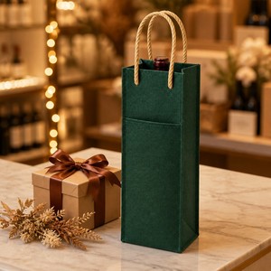 Bolsa de Vino Reutilizable de Tela No Tejida, Bolsa de Compras Plegable para Supermercado, con Logotipo Personalizado, Ecológica, para Botella de Vino - Product Image 2