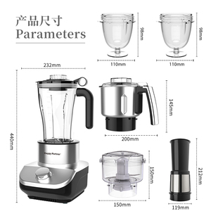 Robot culinaire Happy Partner, mixeur de cuisine 6 en 1, presse-agrumes, moulin à épices, broyeur à paroi cellulaire en acier inoxydable 304, blender grande capacité - Product Image 5