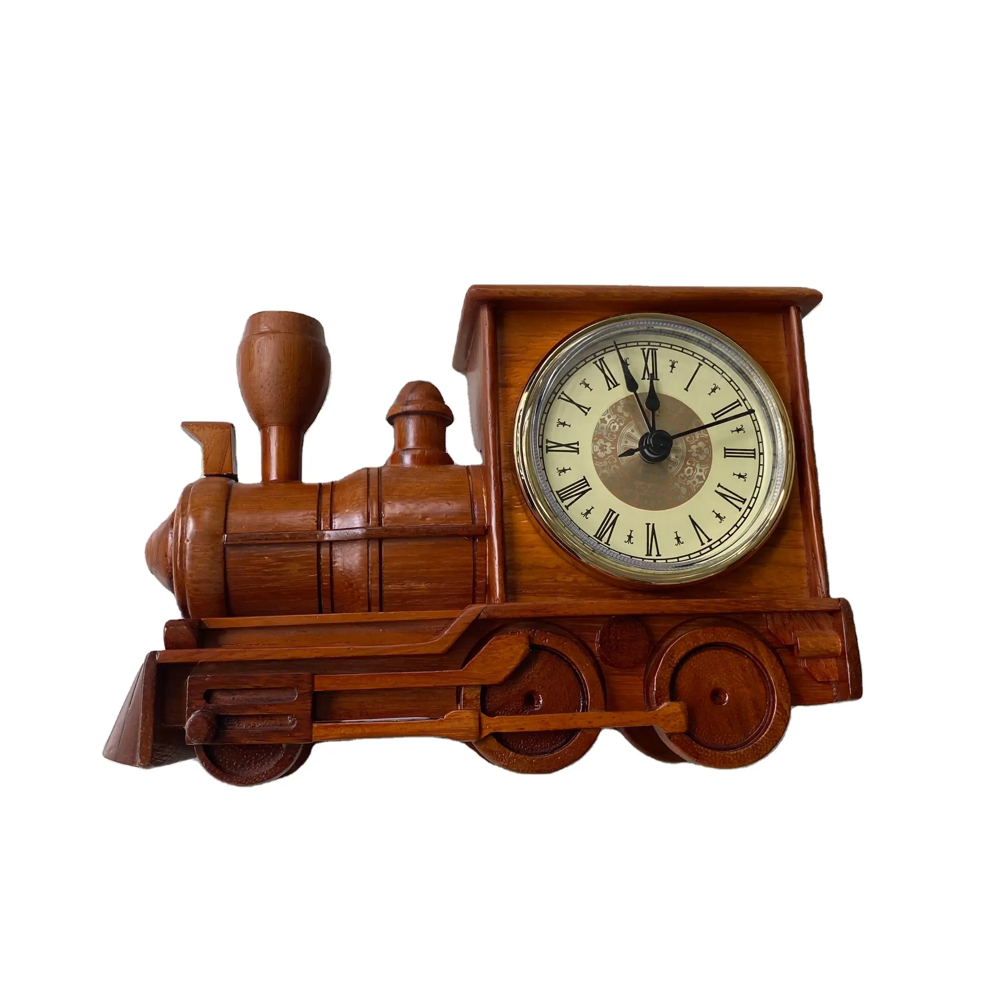 Train en bois avec horloge, artisanat en bois, idée cadeau pour la décoration, meilleure vente 2019