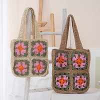 Nouveau Sac de Plage 2025 en Tissu Creux à Bandoulière Unique, Grande Capacité, Sac Bandoulière Floral pour Femme, Sac à Main Polyvalent Style Occidental