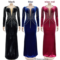 2024 HO Style robe de bal velours robe de bal strass perle élégante robe de soirée en gros