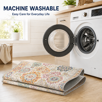 Moderner Plüsch-Teppich, Umweltfreundlich, Waschbar, Rutschfest, Niedrigflorig, Weicher Teppich für Wohnzimmer, Schlafzimmer, Esszimmer, Heimdekoration