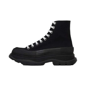 Baskets montantes en toile à lacets pour <span class=keywords><strong>femme</strong></span>, plateforme, semelle intermédiaire en PVC, noir, blanc, multicolores, design tendance et épais, toutes saisons - Product Image 2