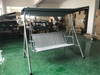 Balançoire de véranda moderne en acier pour 3 personnes, personnalisable, avec auvent pare-soleil, en textilène respirant, lit de jardin extérieur