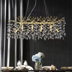 โคมไฟระย้าคริสตัล K9 อลูมิเนียมหรูหราขนาด 39.7 นิ้ว สำหรับตกแต่งบ้าน ห้องนั่งเล่น ห้องรับประทานอาหาร โคมไฟห้อยเพดานเคลือบไฟฟ้า - Product Image 4