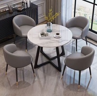 Tables et chaises de réception d'affaires de luxe léger, chaises de salle à manger, table à manger en pierre, chaises de restaurant, chaise et table de café