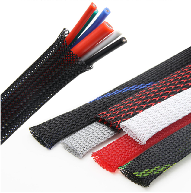 Wear-resistant Braided Sleeve Cable Wrapped Tubes Telescopic Sleeving Nylon PET Management Sleeves