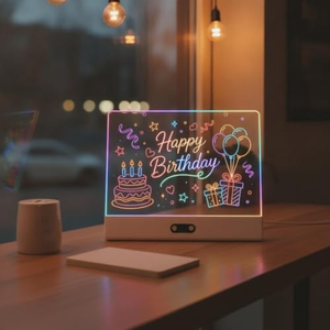 Tableau de Dessin LED en Acrylique de Haute Qualité, Décoration d'Intérieur, Veilleuse Effaçable avec Gradation RVB et Support Pliable - Product Image 5