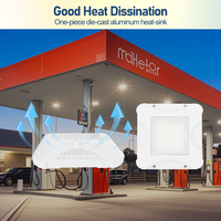 Lámpara LED Comercial para Techo IP65 de 100W/150W/200W, Certificada DLC, con Temperatura de Color Múltiple (3500K-6000K) para Gasolineras y Estacionamientos
