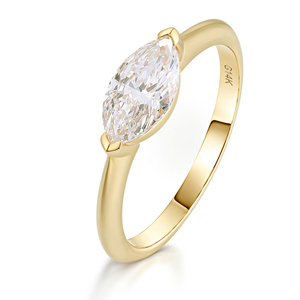 14K Yellow Gold Lab Grown <b>Diamond</b> <b>Ring</b> Marquise Wedding Anniversary Gift Party Fine Jewellery Luxury Customisable Fashion - Product Image 3