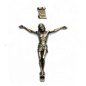 Mecrt Crucifijo de Aleación de Zinc con Figura de Corpus de Jesús, Estilo Católico Vintage Antiguo, Bronce, con INRI, para Adorno de Cruz <span class=keywords><strong>DIY</strong></span>, Venta al por Mayor - Product Image 1