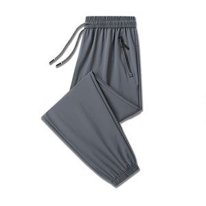 Nuevos pantalones de seda helada para hombre, aire acondicionado fino de verano, elásticos, deportivos, de secado rápido, rectos, planos, informales, sueltos, transpirables, a la moda - Product Image 5