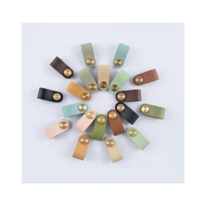 Poignée de tiroir en <span class=keywords><strong>cuir</strong></span> Pu, boutons en laiton, Offre Spéciale - Product Image 2
