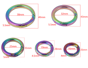 Hợp kim kẽm Keychain Snap góc cạnh clip móc phẳng mùa xuân O vòng khóa vòng tròn Carabiner - Product Image 5