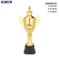Trophée de boxe ELOR de haute qualité avec logo personnalisé, grand trophée doré, design primé, métal plaqué, sérigraphie, pour les sports