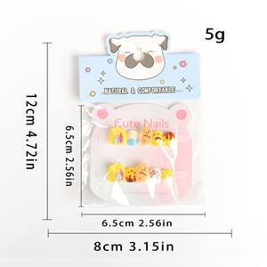 Çocuklar için çıkarılabilir takma tırnaklar, jel yapıştırıcılı tırnak çıkartmaları, kız çocukları için tırnak sanatı oyuncakları - Product Image 4