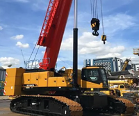 Grue sur chenilles SCC550A 55 tonnes à conception durable, flèche de 52 m, machinerie lourde, hauteur de levage de 58 m, transport léger