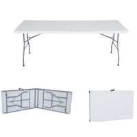 Table pliante moderne blanche en plastique HDPE mobilier d'extérieur rectangulaire portable pour restaurants hôtels cuisines banquets gymnases