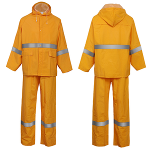 Jas Hujan Kerja Industri Tahan Lama Bahan <span class=keywords><strong>PVC</strong></span> Polyester Berkualitas Tinggi Setelan Jas Hujan 2 Potong (Jaket dan Celana) Anti Air - Product Image 6