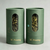 Boîte à biscuits, bonbons et en-cas en carton biodégradable avec impression de logo, tube en papier kraft de qualité alimentaire avec fenêtre transparente