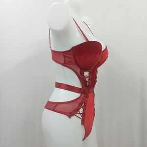 OEM/ODM di alta qualità <span class=keywords><strong>in</strong></span> <span class=keywords><strong>velluto</strong></span> Lace up Lingerie per le donne Lingerie Sexy intimo intimo Sexy <span class=keywords><strong>body</strong></span> Sexy - Product Image 5