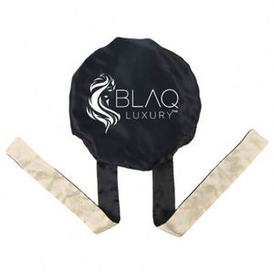 Diademas de satén suave de doble capa con tirantes largos, logotipo personalizado, banda para atar el cabello, diademas de diseñador, gorros de seda al por mayor - Product Image 1
