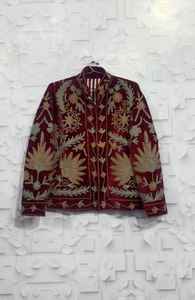 Chaqueta de terciopelo Suzani larga estilo vintage, elegante y casual para mujer, abrigo de invierno bordado a mano, cárdigan acogedor, vestido playero. - Product Image 5