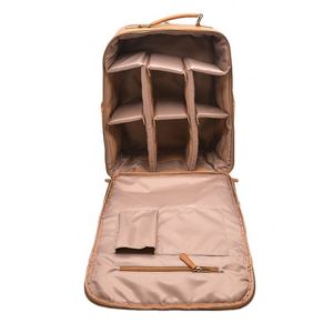 BSCI Factory Customize Professional Brown <b>Vegan</b> Pu Leather Dslr Lens Digital Gear Video Laptop Travel Camera Bags <b>Backpack</b> for - Product Image 4
