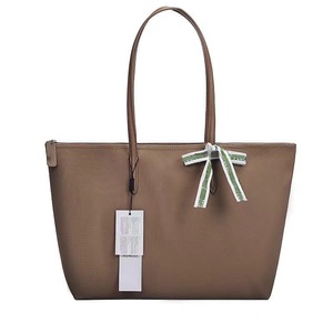 Tote Shoulder Bag Horizontal <b>Square</b> Zipper Closure Water Resistant Large Capacity Everyday Use Minimalist Style Solid Color - Product Image 5