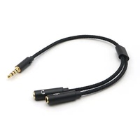 3,5mm AUX Stereo Audio Mikrofon Kopfhörer Y-Splitter Adapterkabel 2-in-1 3,5mm Stecker auf 2 Buchsen Mikrofon AUX Verlängerungskabel