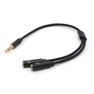 Cable Adaptador Divisor en <span class=keywords><strong>Y</strong></span> para Micrófono <span class=keywords><strong>y</strong></span> Auriculares Estéreo AUX de 3.5mm, 2 en 1, Cable de Extensión AUX de 3.5mm Macho a 2 Hembras para Micrófono - Product Image 2