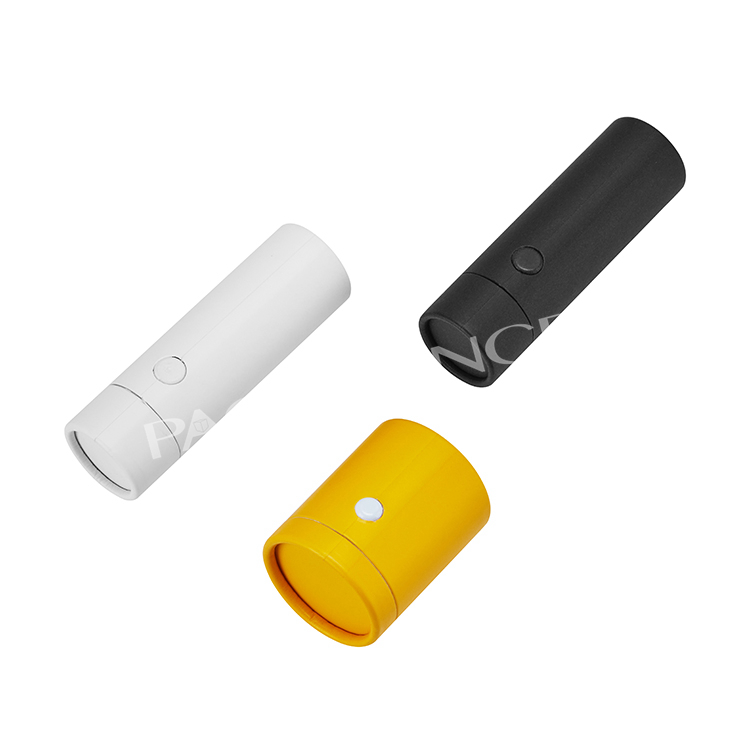 Biodegradable High End Customized Cylindrical Child-resistant Paper Tube Box With Safety Buckle Eco-friendly Packaging Cosmetics