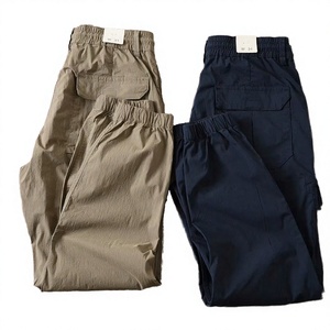 Overoles Casuales de Primavera/Otoño para Hombre, Corte Slim, Cintura Media, Secado Rápido, para Trabajo al Aire Libre, Cintura Elástica, Diseño Recto Estampado - Product Image 4