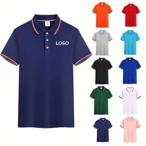 เสื้อโปโลกอล์ฟผู้ชาย ผ้าฝ้ายผสมโพลีเอสเตอร์ สีขาวดำล้วน แบบเรียบ  ปักลาย พิมพ์ลาย ออกแบบเองได้ - Product Image 1